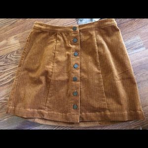 NWT Forever 21 Camel Corduroy  Mini Skirt S